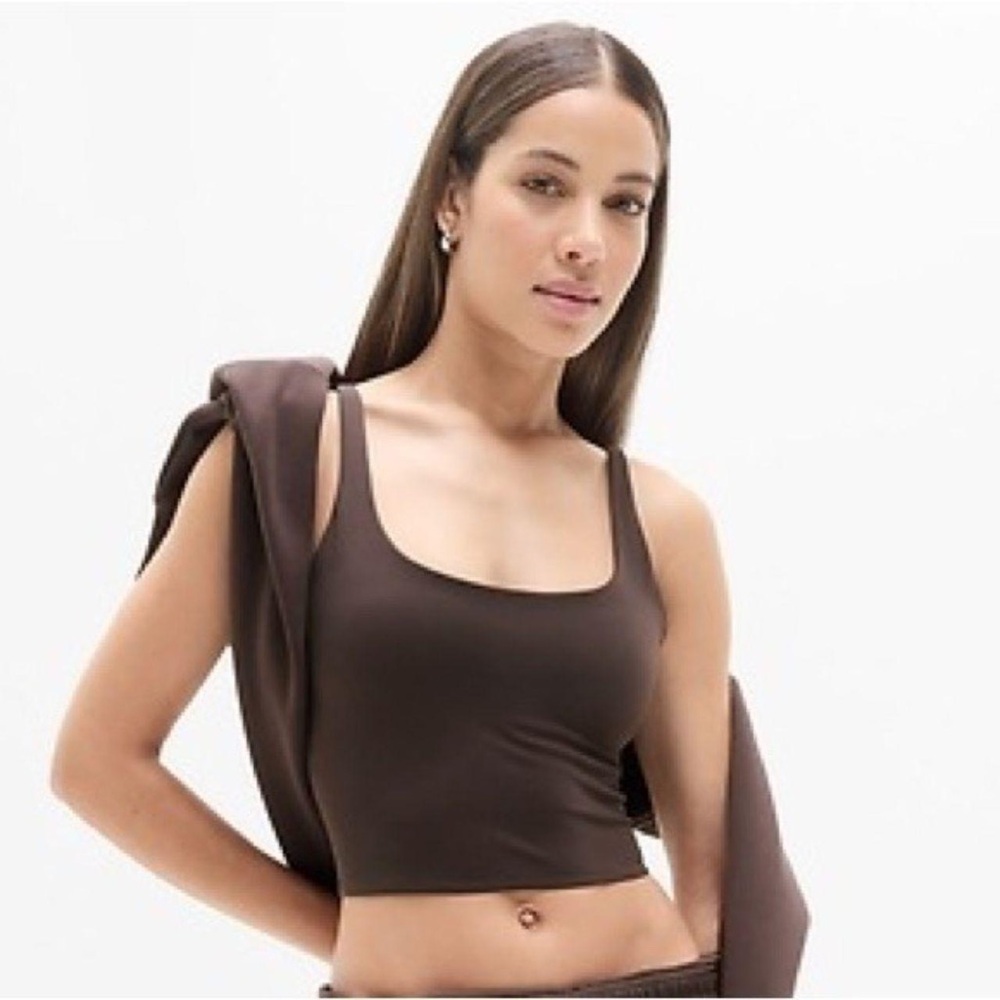 *NWT* Athleta BodyMove Cropped Cami Tank Truffle Brown